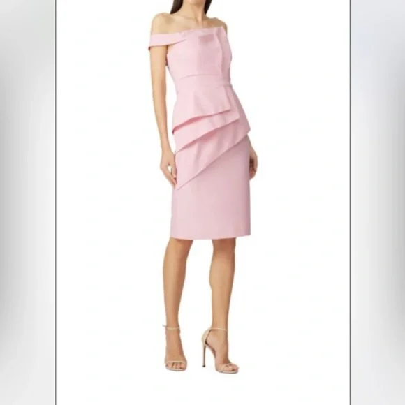 BLACK HALO La Reina Off The Shoulder Sheath Dress Size 6 - Picture 2 of 6